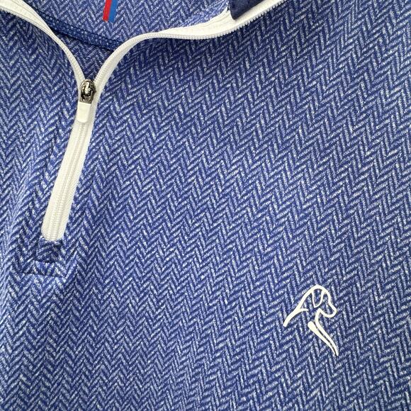 Rhoback 1/4 Zip Mens 3XL Blue Herringbone Pullover Golf Activewear - Picture 3 of 7